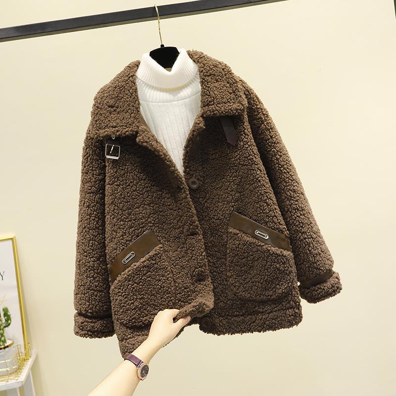Damska jesienno-zimowa kurtka termiczna z pogrubieniem polaru Outdoor Lamb Fleece Jacket Thermal Top