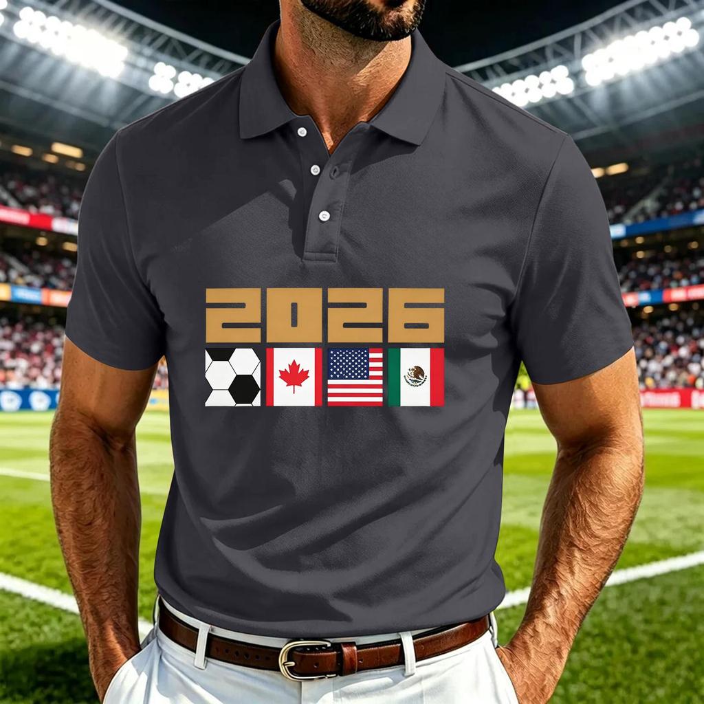 Men's Casual Soccer Print Quick Dry Lightweight Mesh Breathable Short Sleeve Crew Neck T-Shirt for Sports and Outdoor Activities