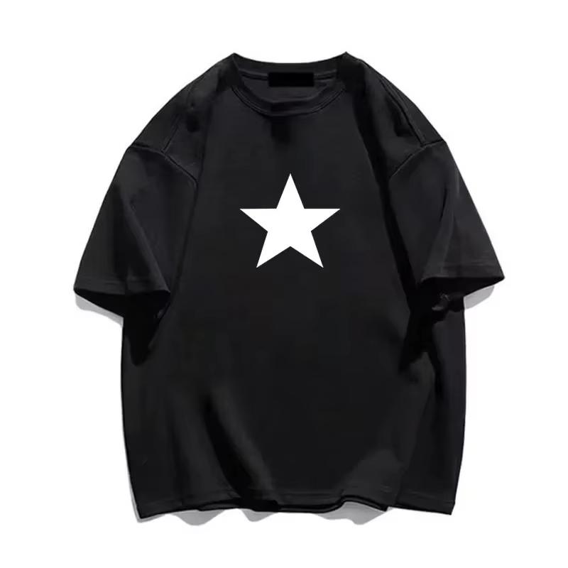 HighQuality Unisexs Summer New Thickened Cotton Short Sleeve TShirt with Premium Printed Design Trendy Moisture Wicking Natural