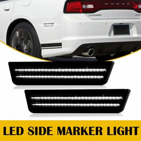White LED Rear Bumper Side Light Marker For 11-14 Dodge Charger 08-14 Challenger