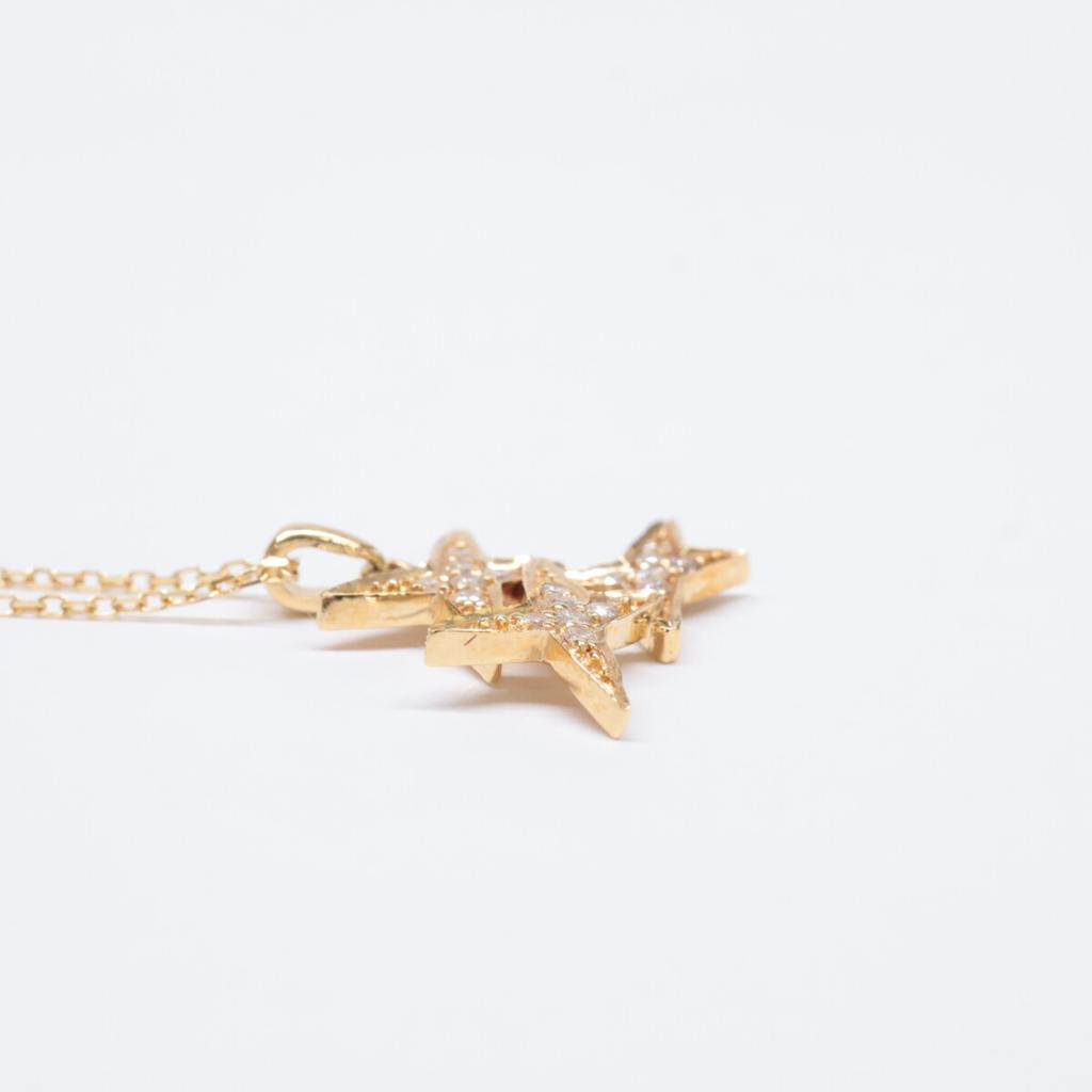 MAUBOUSSIN 750 Diamond Etoile Star Necklace Yellow GoldUsed