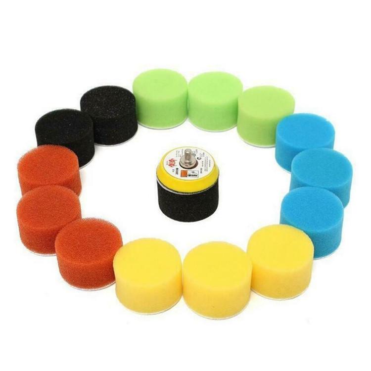 16Pcs/Set Car Polishing Pad 2 Inch 50mm Polishing Circle Buffing Waxing Pad Tool Polishings Disc Kit Car Polisher Cleaning Tools