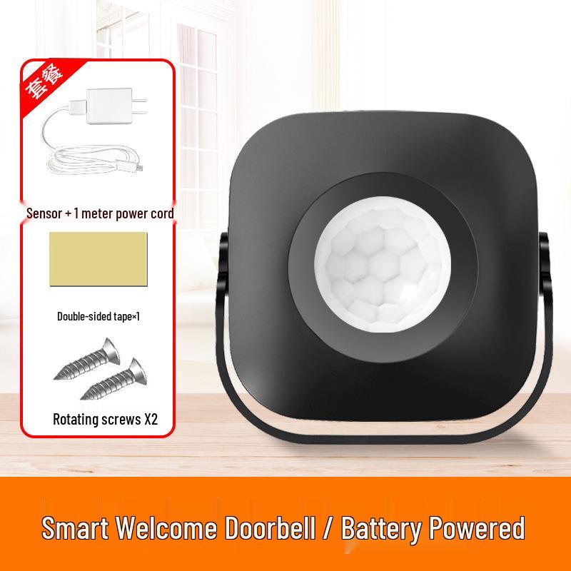 Rechargeable Sensor Doorbell with Voice Welcome and Ding Dong Alert for Store Entry