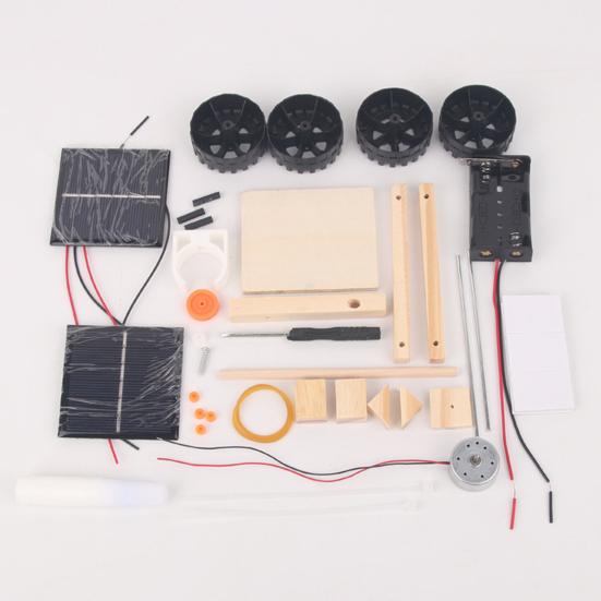 Solar Power Car Fine Workmanship Easy Self-assembly Eco-friendly Science Electric Car Model for Kids
