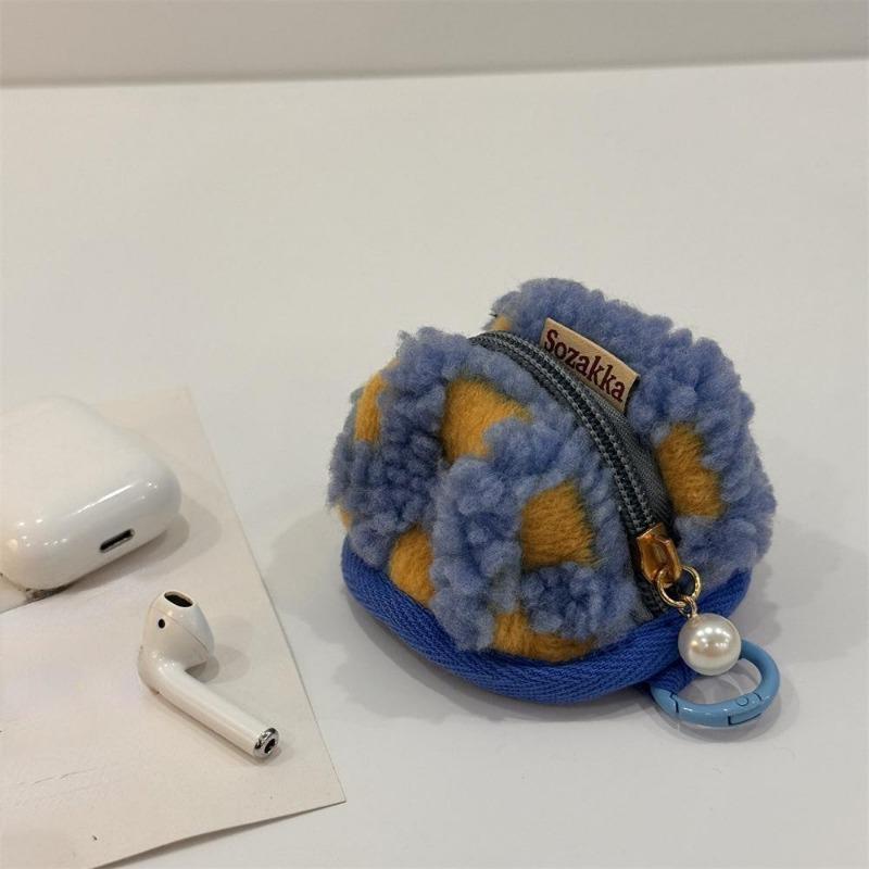 1 pezzo retrò classico auricolare borsa vintage adorabile mini peluche wireless auricolare borsa di stoccaggio