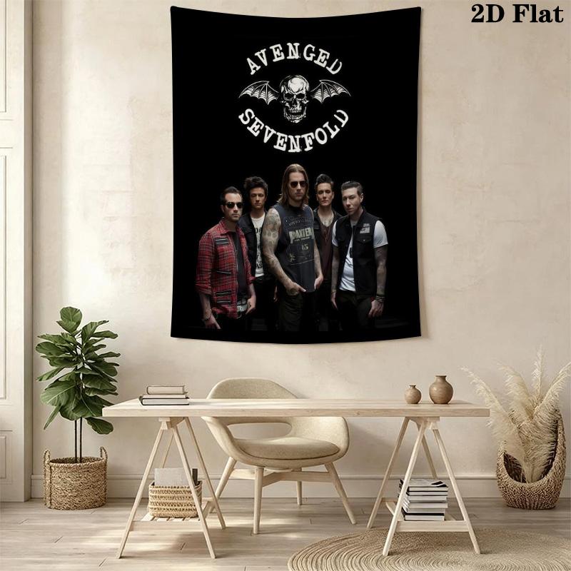 Heavy Metal Band Logo Print Tapestry Wallmounted Fashion Print Atmospheric Background Cloth Homestay Soft Decoration Tapestry Work Of Art
