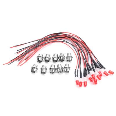 10 pezzi 12V 8mm Pre cablati LED a Emissione Luminosa Costante Diodi Ultra Luminosi Trasparenti (# 02)