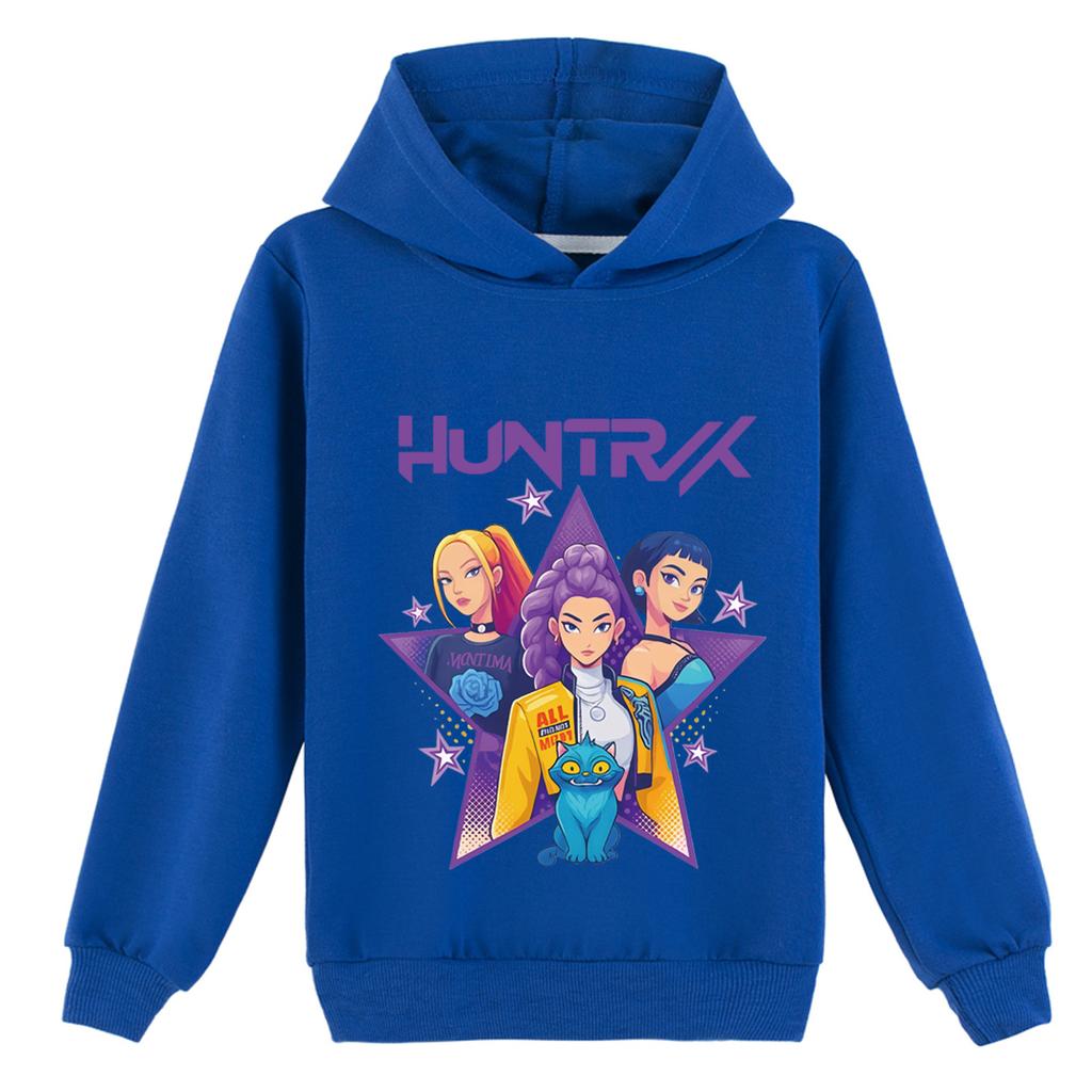 Autumn Winter KPop Demon Hunters Printed Hoodies Fashionable Casual Warm Sports Long Sleeved Children's Boy and Girl Kids Unisex Hooded Sweatshirts