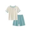Short-Sleeved Suit, New Summer Style, Half-Sleeved Long Pants for Boys and Girls, Home Clothes, Dopamine Wear, Children's Clothing Two-Piece Set