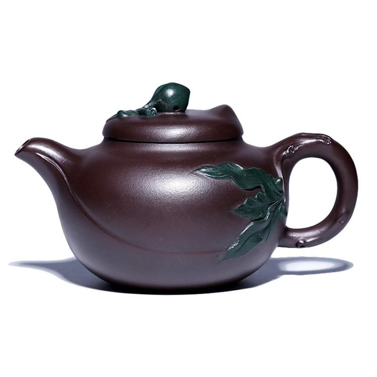 

220ml High-end Yixing Purple Clay Teapots Handmade Longevity Peache Pot Raw Ore Purple Mud Kettle Chinese Zisha Tea Set Craft