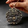 Cute Dragon Fox Pendant Necklace Colorful Enamel Craft Sparkling Crystal Jewelry for Christmas Holiday Wear Gift
