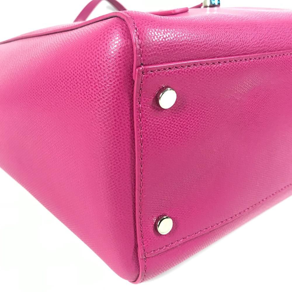 TIFFANY&Co. Logo Bag Tote Bag Shawl Shoulder Bag Leather Pink Based/Black