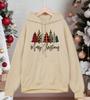 Merry Christmas Leopard Plaid Trees Printing Hoodies Male Hip Hop Oversized Hoody Fashion Fleece Streetwear Pocket Pullovers