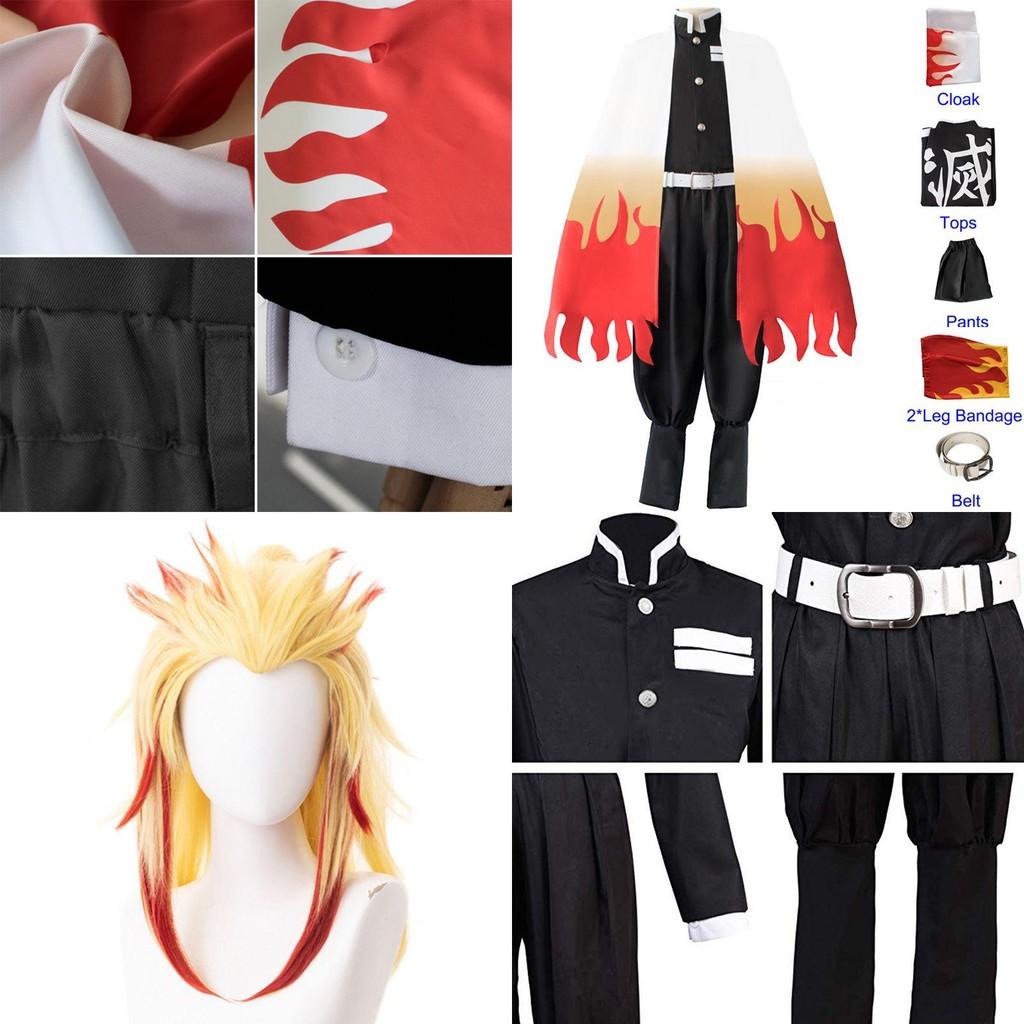 Stilvolles Demon Slayer Kimetsu No Yaiba Rengoku Kyoujurou Cosplay Kostüm Kimono Robe Anzug Mit Exquisiter Verarbeitung Und Bequemer Passform