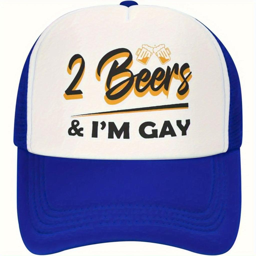 Beers Im Gay Trucker Hat Funny Adult Humor Mesh Back Cap Unisex Outdoor Party Gift
