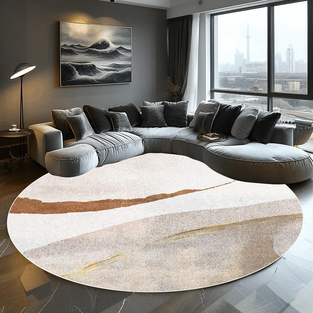 Abstract Round Carpet Living Room Decoration Home Modern Bedroom Decor Carpet Balcony  Washroom Floor Mat  Washable Pet Rugs