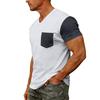 Men's Casual V-Neck Raglan Short-Sleeve Top