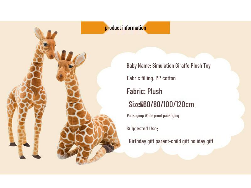 Giraffe & Sika Deer Plush Dolls: Adorable Photography Props and Surprise Gifts for Kids