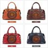 Embossed Totem Tote Bag First Layer Cowhide Commuting Handbag Large Capacity Single Shoulder Oblique Span Dumpling Bag Commuting Must