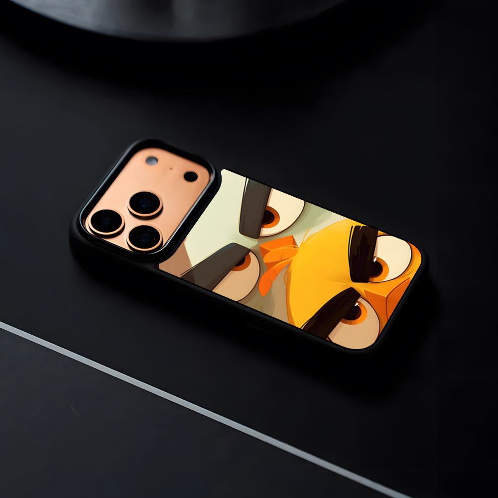 GAME A-Angry Bird Phone Case For IPhone 17 16 15 14 13 12 Pro Max Plus Black Frame Hard Shell