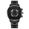 Geneva Men's Three-Eye Quartz Watch with Steel Band and Fashion Calendar