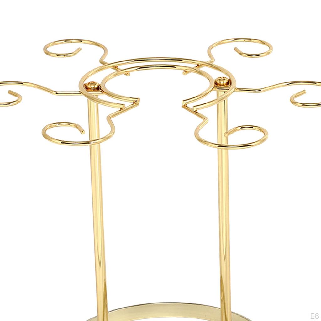 Βάση Ποτηριών Πάγκου Ρακ Αποθήκευσης Ποτηριών με 6 Γάντζους Δημιουργικό Ποτήρι Ποτού