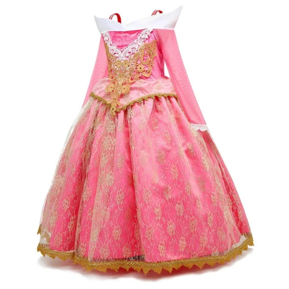 Mädchen Dornröschen Aurora Prinzessin Halloween Cosplay Kleid Schulterfrei Kindergeschenk Karnevalsparty Ausgefallene Prinzessinnenkleidung