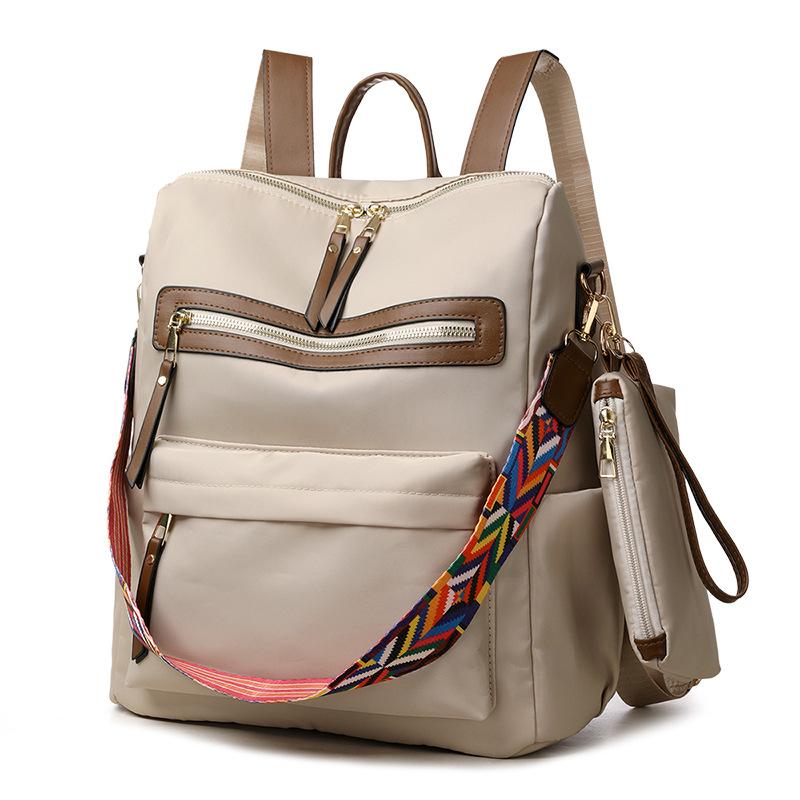 Retro Backpack Korean Style Fashion Backpack European and American Retro Texture Slanted Bag Large Capacity Backpack