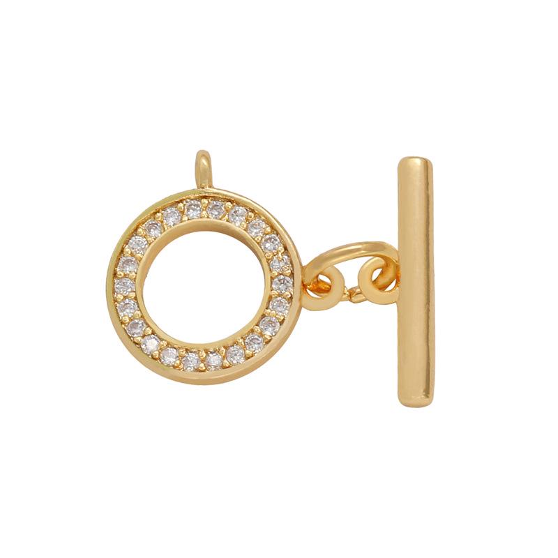 

Застежка-тогл OT с позолотой 18 карат и коннектор для ожерелья и браслета из хрустального жемчуга, DIY ювелирные изделия