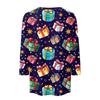 Women's Fashion Casual Seven Sleeve Christmas Printed Round Neck Top