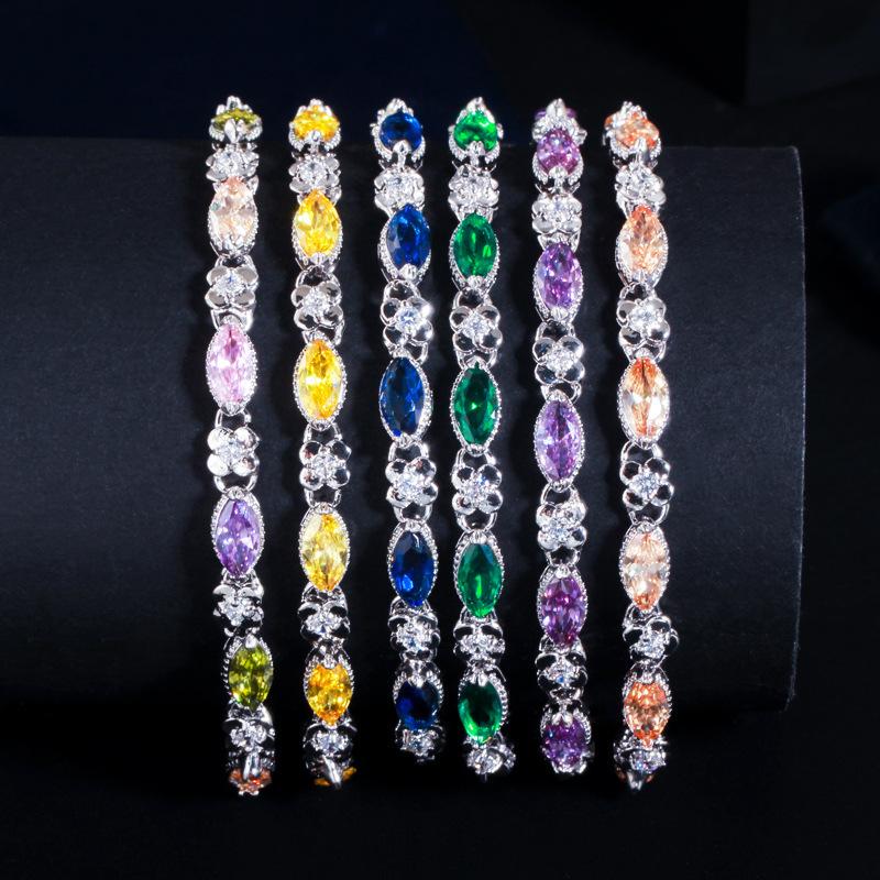 Tmall Farbiger Schatz Eingelegtes Kupfer Vergoldet Zirkon Armband, Citrin Edelstein Handschmuck.