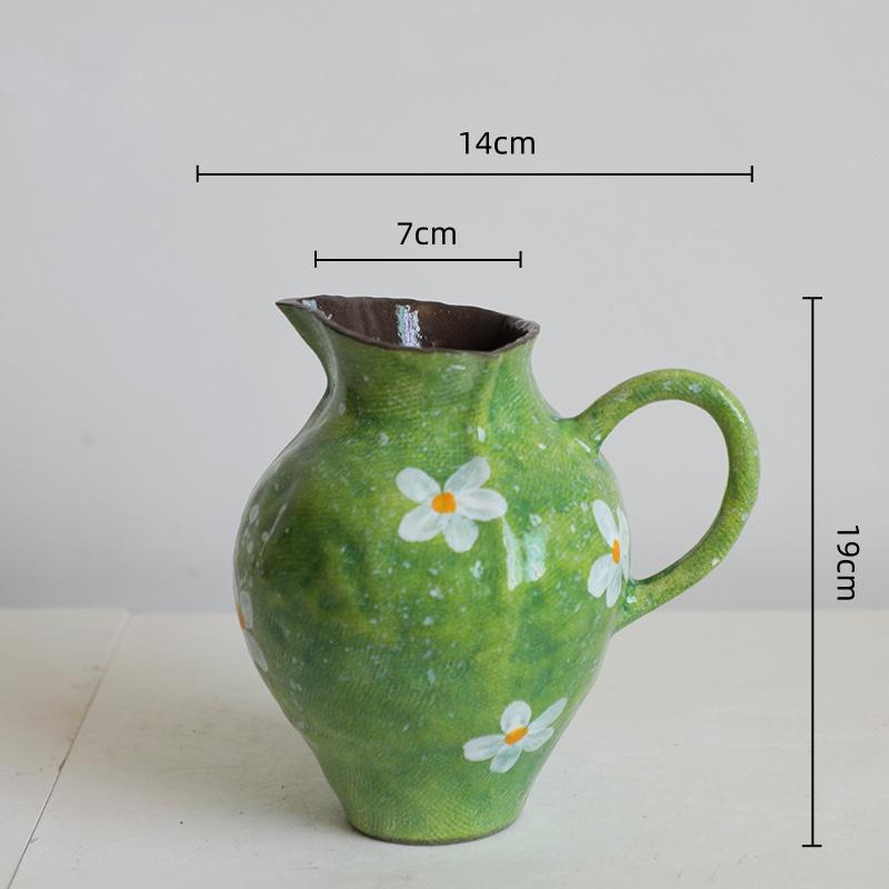 

Керамічна ваза Ручна робота Китайський акварельний графіті Квіти Ретро Декоративні глиняні глечики Ваза для квітів Прикраса для дому