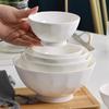 Bone Porcelain Bowl Household Pure White Senior Rice Bowl Internet Celebrity Thickened Ceramic Rice Bowl Japanese High Value Tableware