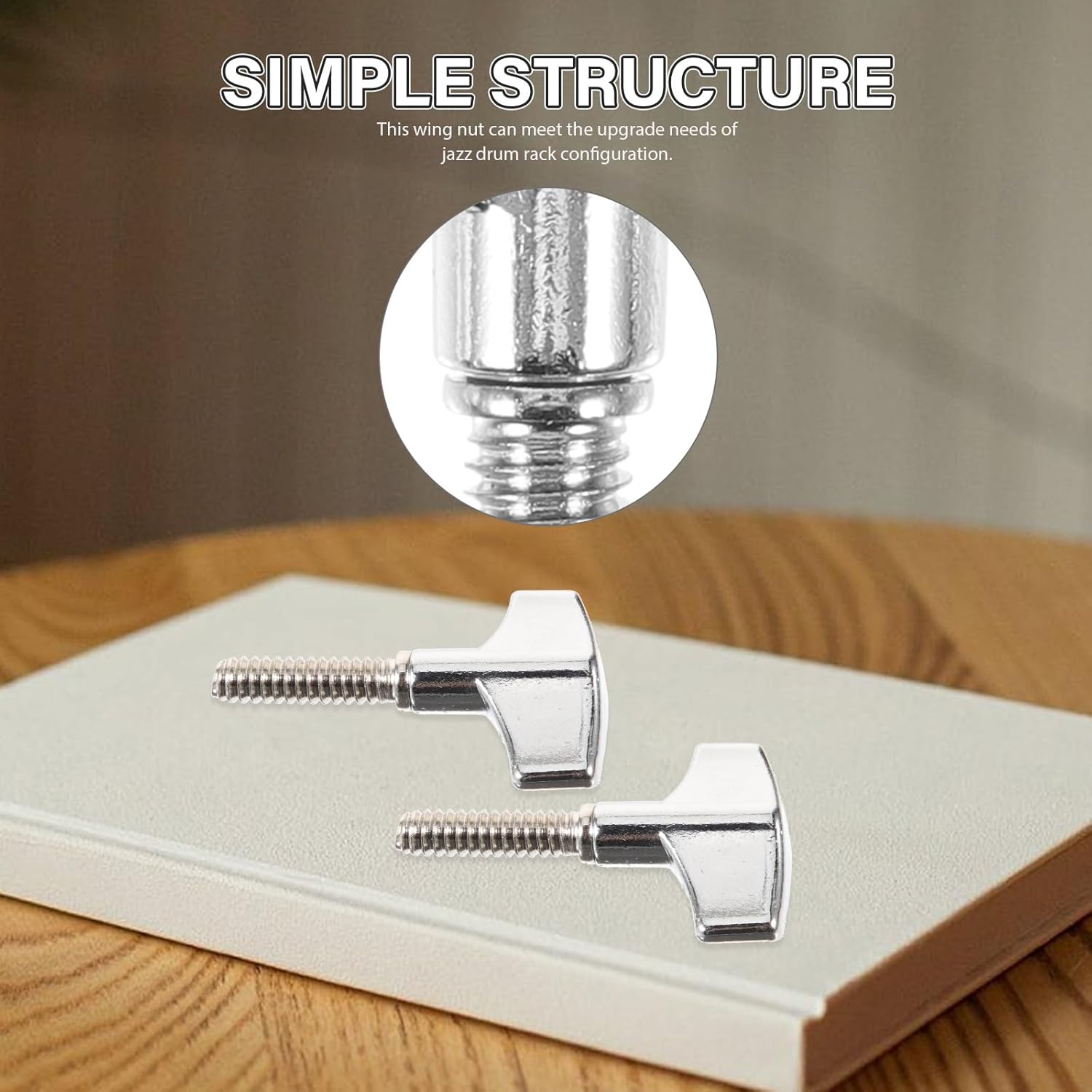 VICASKY Brackets Percussion Instrument Cymbal - Metal Brackets 4pcs Wing Screw Percussion Instrument Part Metal Cymbal Nut Drum Set Screw Nut Metal