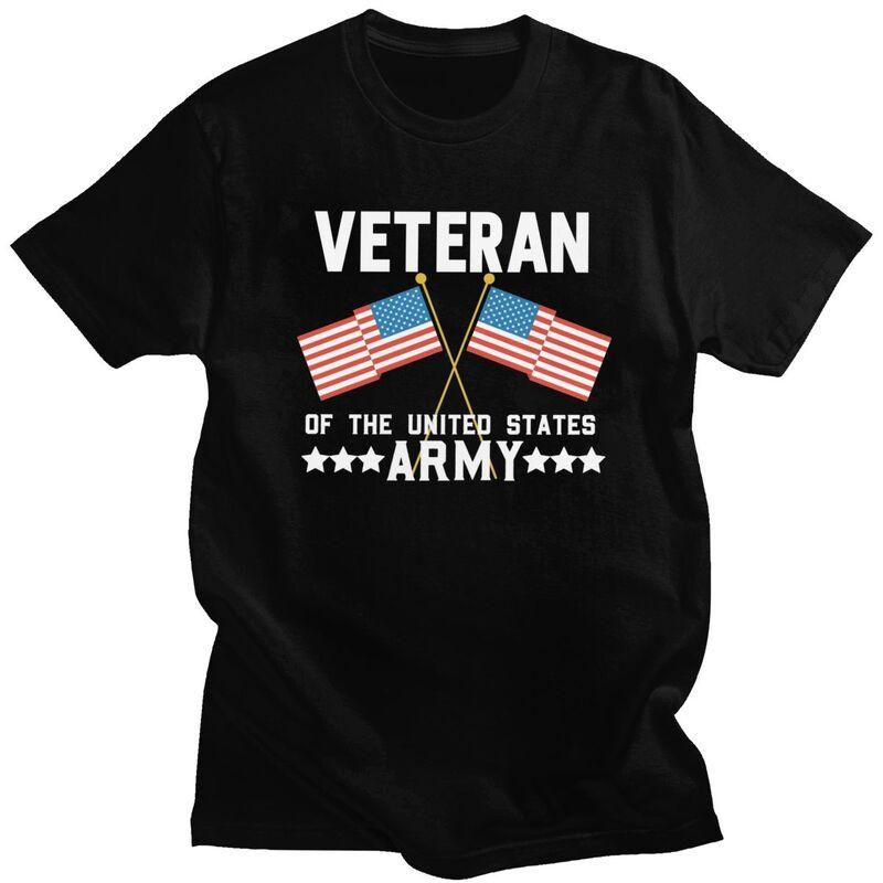 

Custom Fashion American Flag US Army Veteran T Shirts Men Short-Sleeve T-shirt Casual Tee 100% Cotton Slim Fit Tshirt Merch -... S разноцветный