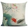 Lotus carp linen Doublesided Printed pillow cover Short plush Suitable living rooms bedrooms sofas throw cushion cover