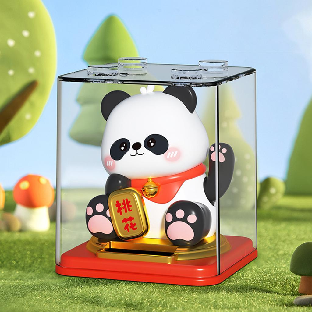 3 Inch Solar Powered Panda Auto Decor Good Luck Gift Automatic Swing Arm Business Opening Gift Solar Panda Lucky Ornament