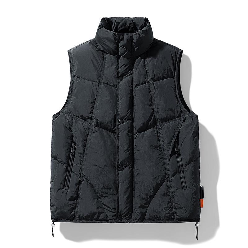 American Retro Japanese Style Stand Collar Duck Down Jacket - Men's & Couple Casual Vest