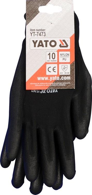Black nylon work gloves YT-7473 YATO