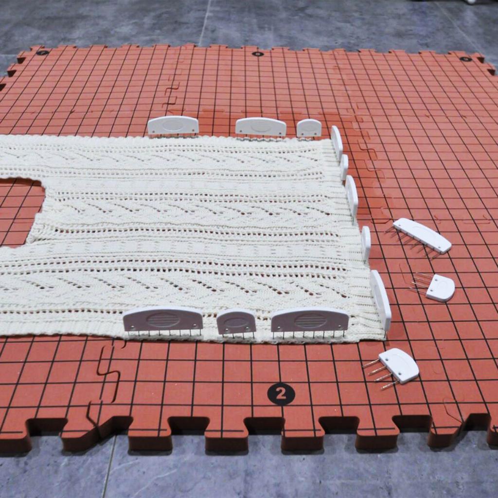 9 Pieces Crochet Blocking Board Knitting Blocking Mats Thick Grids Board Crochet Accessories Gift for Craft Enthusiasts