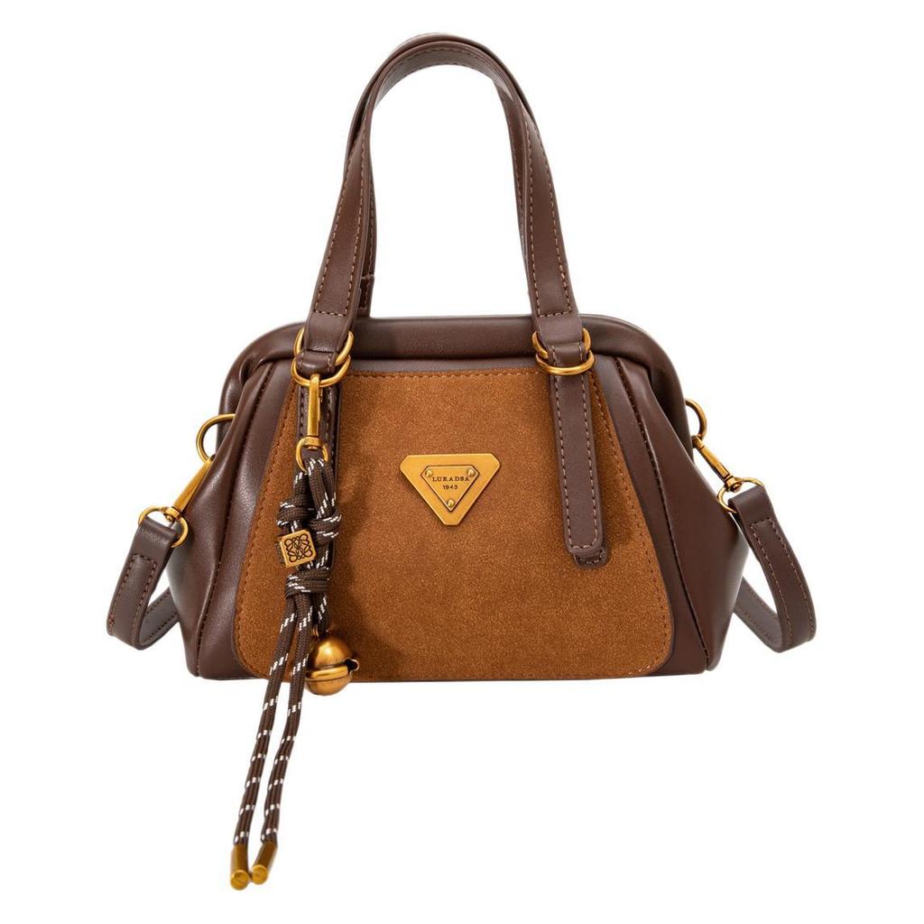 Retro Portable Bowling Bag Women's 2025 New Winter Shoulder Bag High-end Fashion Versatile Messenger Bag