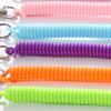 1 Stück Hochelastisches Kunststoff Anti-Verlust Handykabel Spiralkabel Schlüsselanhänger Tasche Handy Lanyard Schlüsselanhänger Farbe Spiralkabel