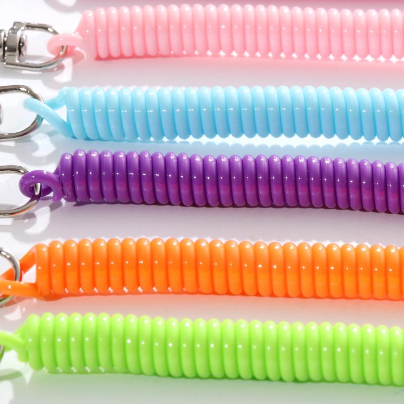 1 Stück Hochelastisches Kunststoff Anti-Verlust Handykabel Spiralkabel Schlüsselanhänger Tasche Handy Lanyard Schlüsselanhänger Farbe Spiralkabel
