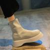 Fashion Platform Elegant with Medium Heels Black Short Shoes for Woman Booties White Women's Ankle Boots Chunky Footwear Leather Hot Y2k