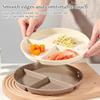  22cm Unbreakable Divided Dinner Plate Plastic Texture Serving Dish for Kids and Family Microwave and Dishwasher Safe