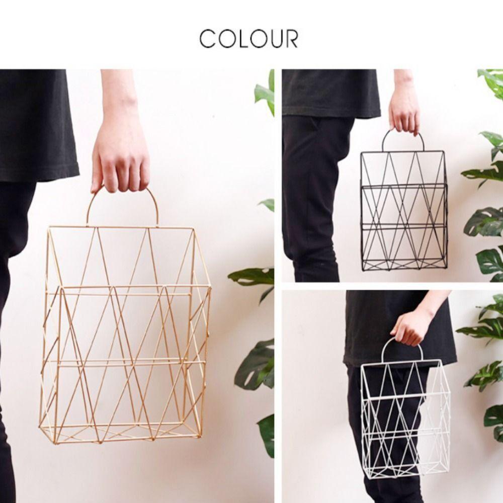 Iron Newspaper Holder Handheld File Holder Fashion Bookshelf