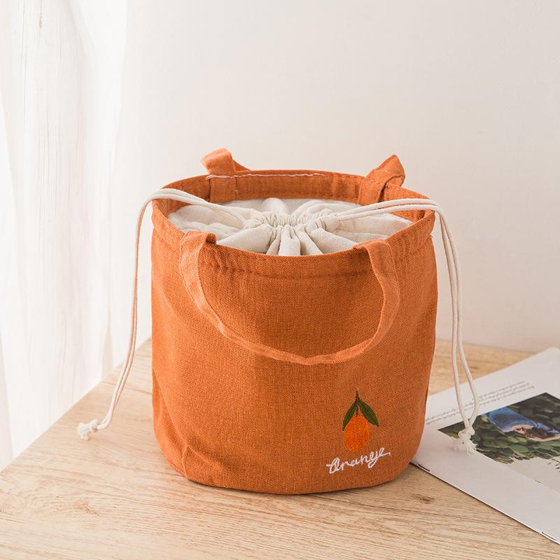 Fashion Lunch Bags Drawstring Picnic Tote Portable Insulation Lunch Box Small Handbag Drink Cooler Bag Cute Food Storage Bags