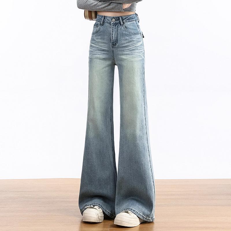 2026 Spring Women s Retro High-Waist Flare Jeans - Loose Fit, Slimming, Stretchy. Small