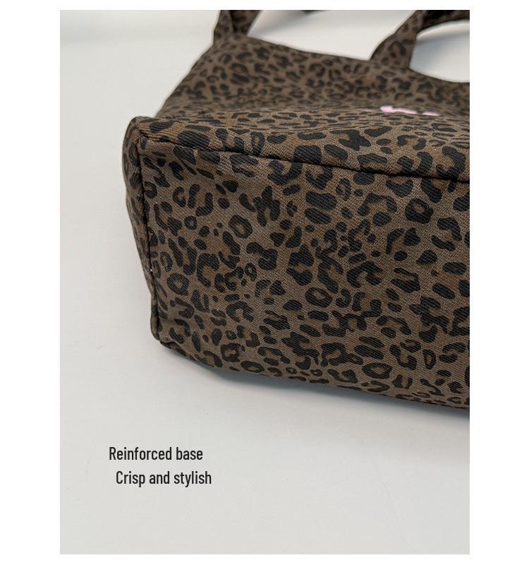 Korean-Style Large Capacity Women’s Leopard Print Tote and Crossbody Bag - 2025 Casual Shoulder Bag