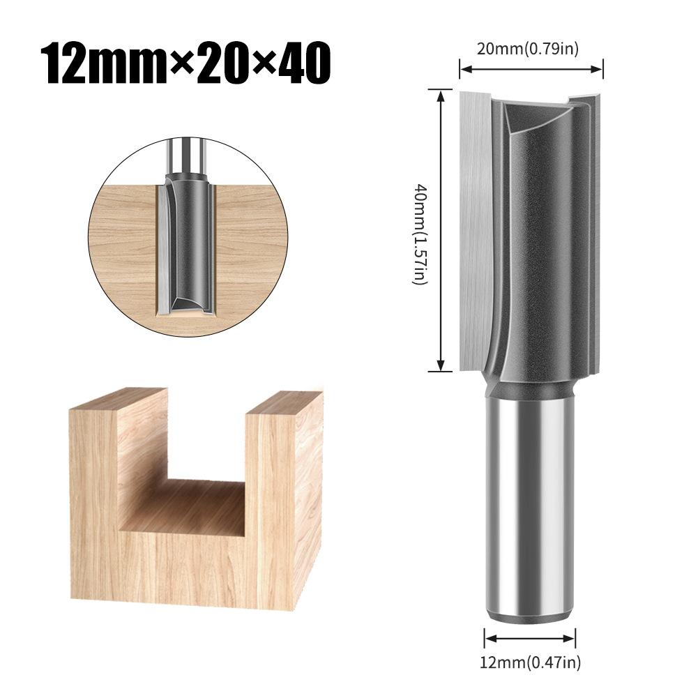 Woodworking Milling Cutter 12 Handle Extended Straight Blade Length 40Mm Slotted Straight Knife Slotted Cutter Slotted Milling Cutter Tools